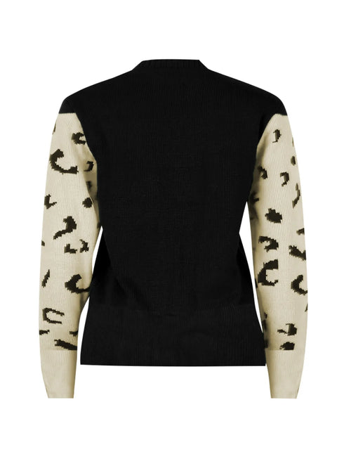 Leopard Round Neck Sweater - Fashorio