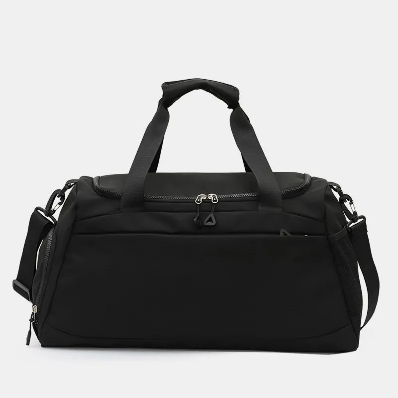 Oxford Cloth Multi Pockets Adjustable Strap Travel Bag Black One Size - Fashorio