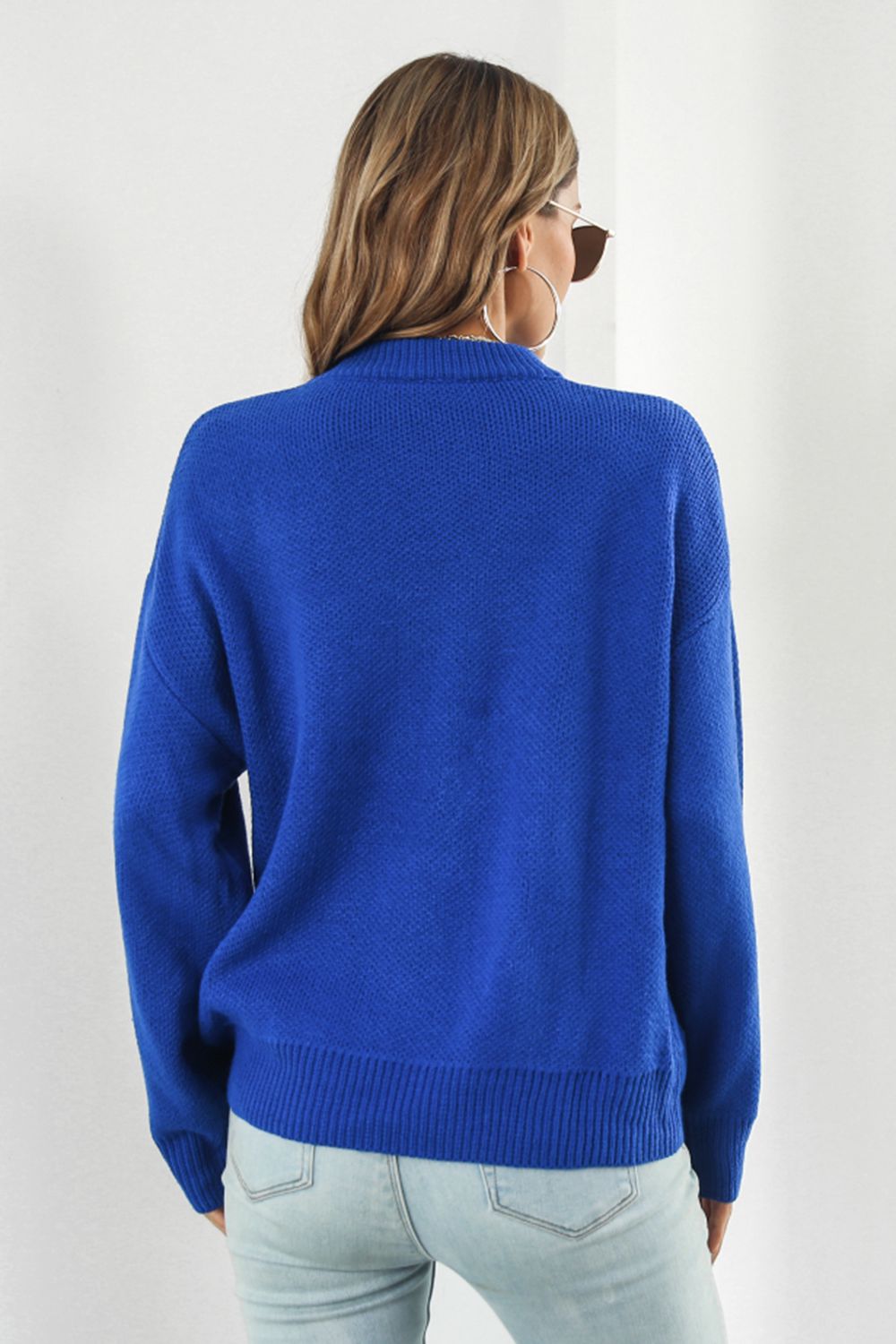 Flower Graphic Drop Shoulder Sweater - Fashorio