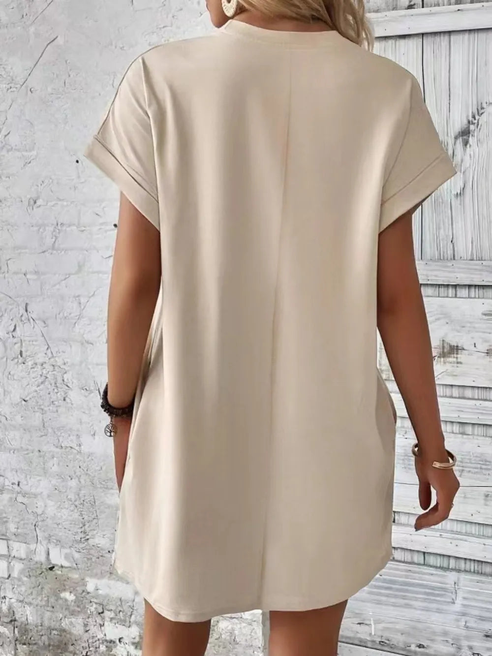 Casual Pocketed Short Sleeve Dress – Relaxed Everyday Comfort - Fashorio