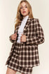 And The Why Full Size Plaid Brushed One Button Blazer - Fashorio