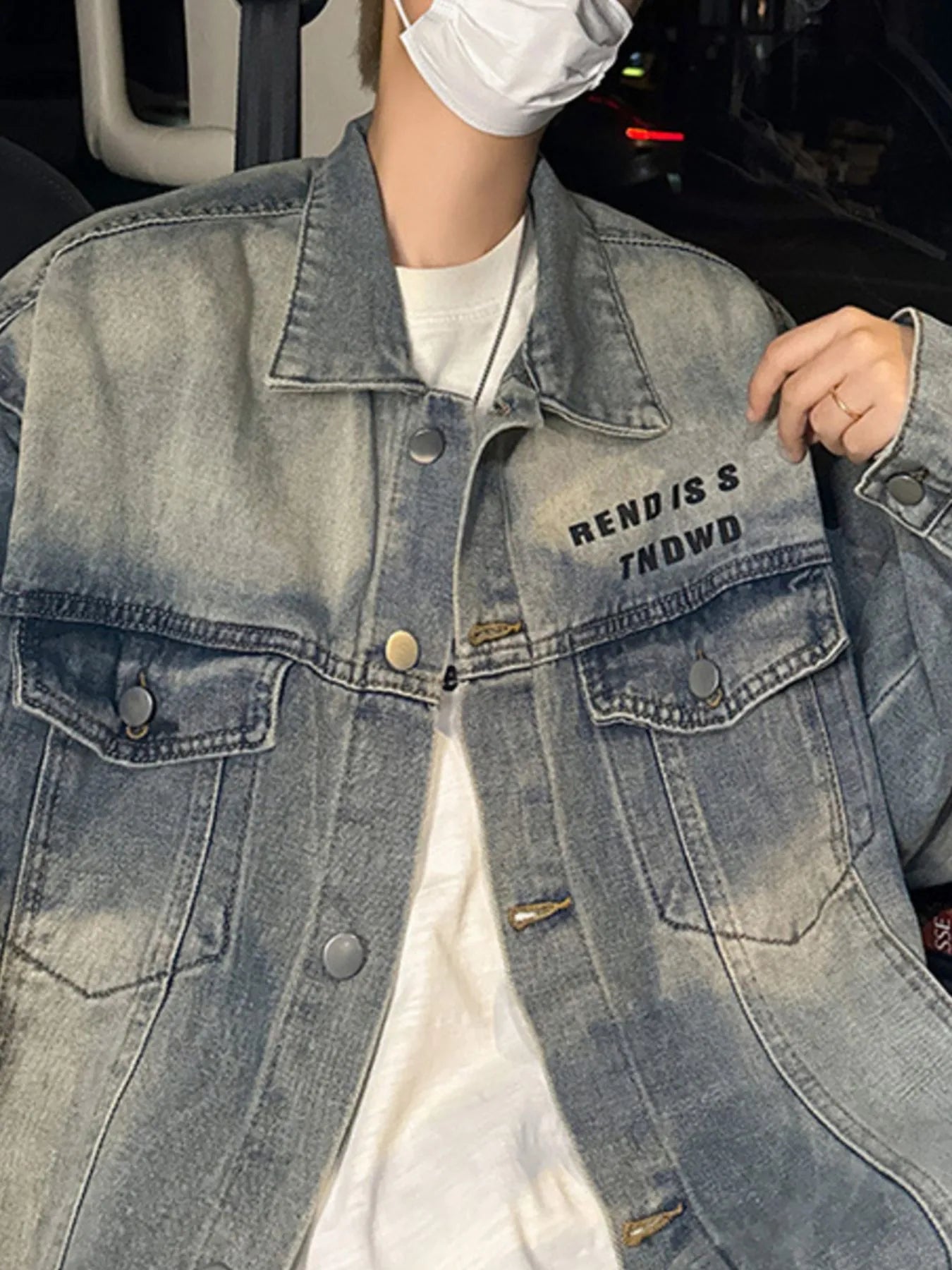 Men's Plus Size Oversized Button Up Washed Denim Jacket - Fashorio