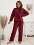 Ivy Lane Teddy Long Sleeve Top and Pants Lounge Set - Fashorio