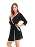 Tie Waist Surplice Neck Robe with Pockets - Fashorio