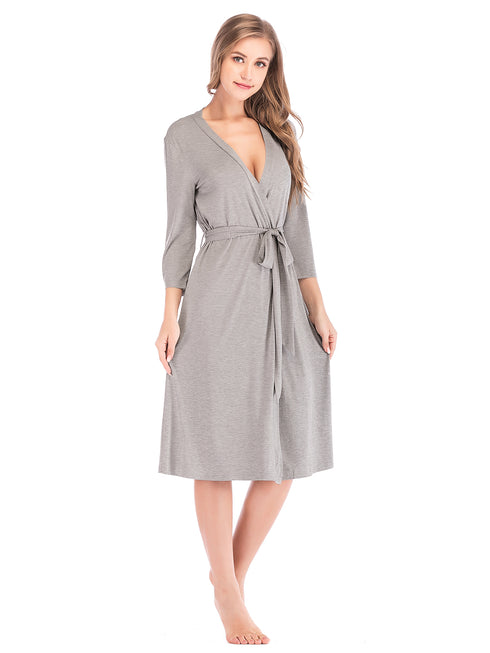 Plunge Tie Front Night Dress - Fashorio