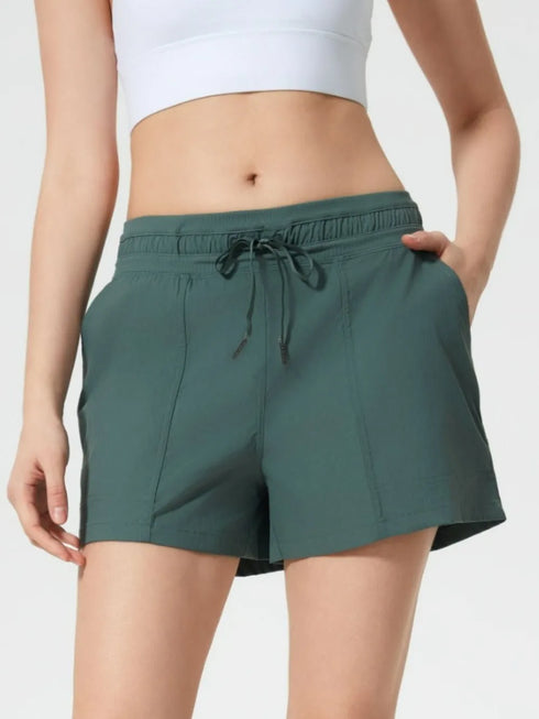 Millennia Drawstring Active Shorts with Pockets - Fashorio