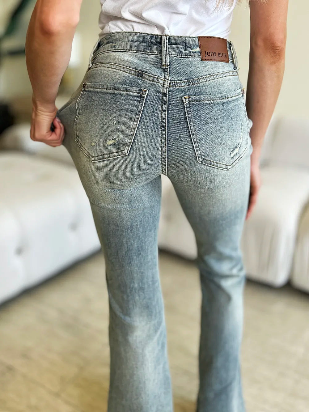 Judy Blue Full Size Mid Rise Flare Jeans - Fashorio