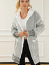 Open Front Hooded Winter Coat with Pockets - Fashorio