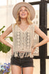 ADORA Fringe Hem Crochet Vest Cardigan - Fashorio