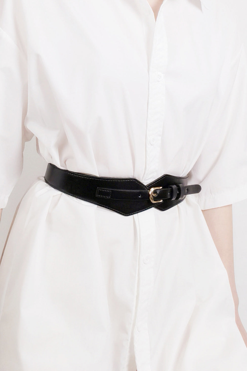 Fashion Geometric Elastic Belt Black One Size - Fashorio