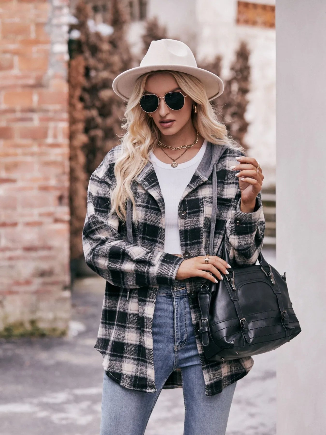 Oversized Plaid Button-Up Shacket – Lightweight Casual Layer - Fashorio