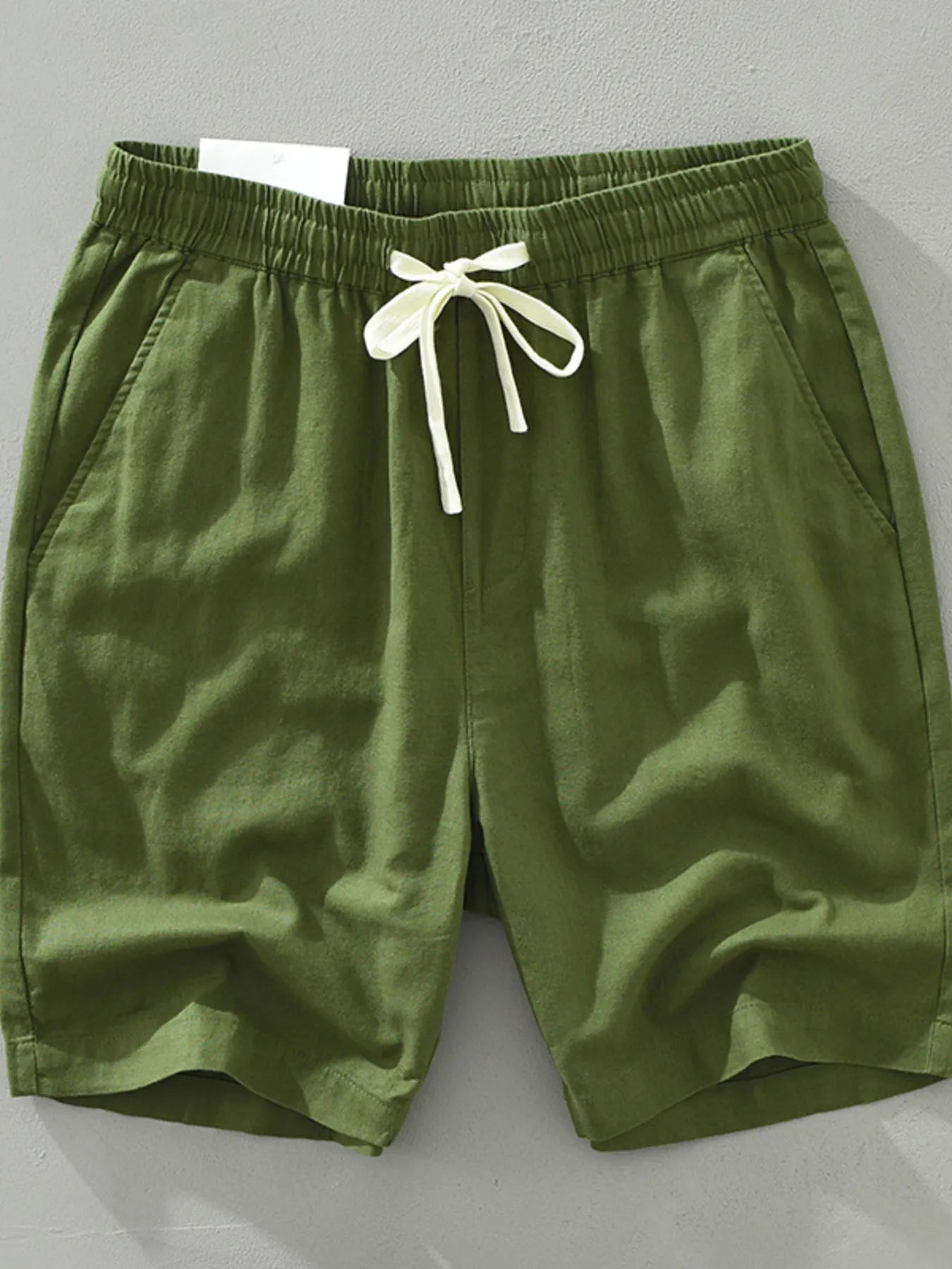 Men's Plus Size Drawstring Pocketed Shorts Green - Fashorio