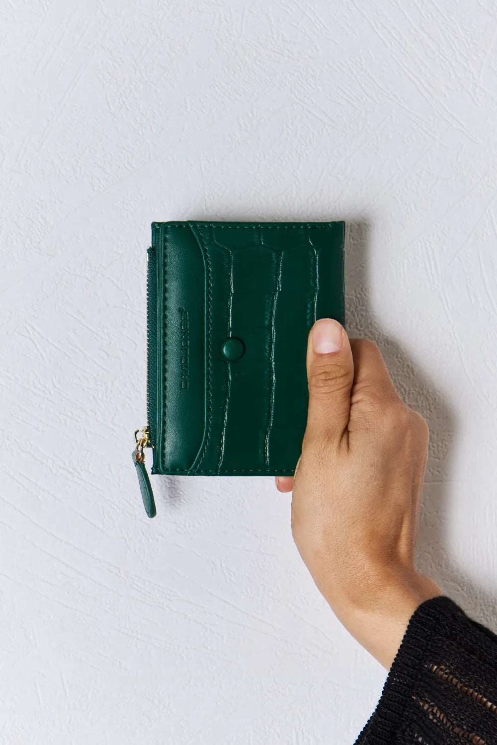 David Jones Texture PU Leather Mini Wallet GREEN One Size - Fashorio