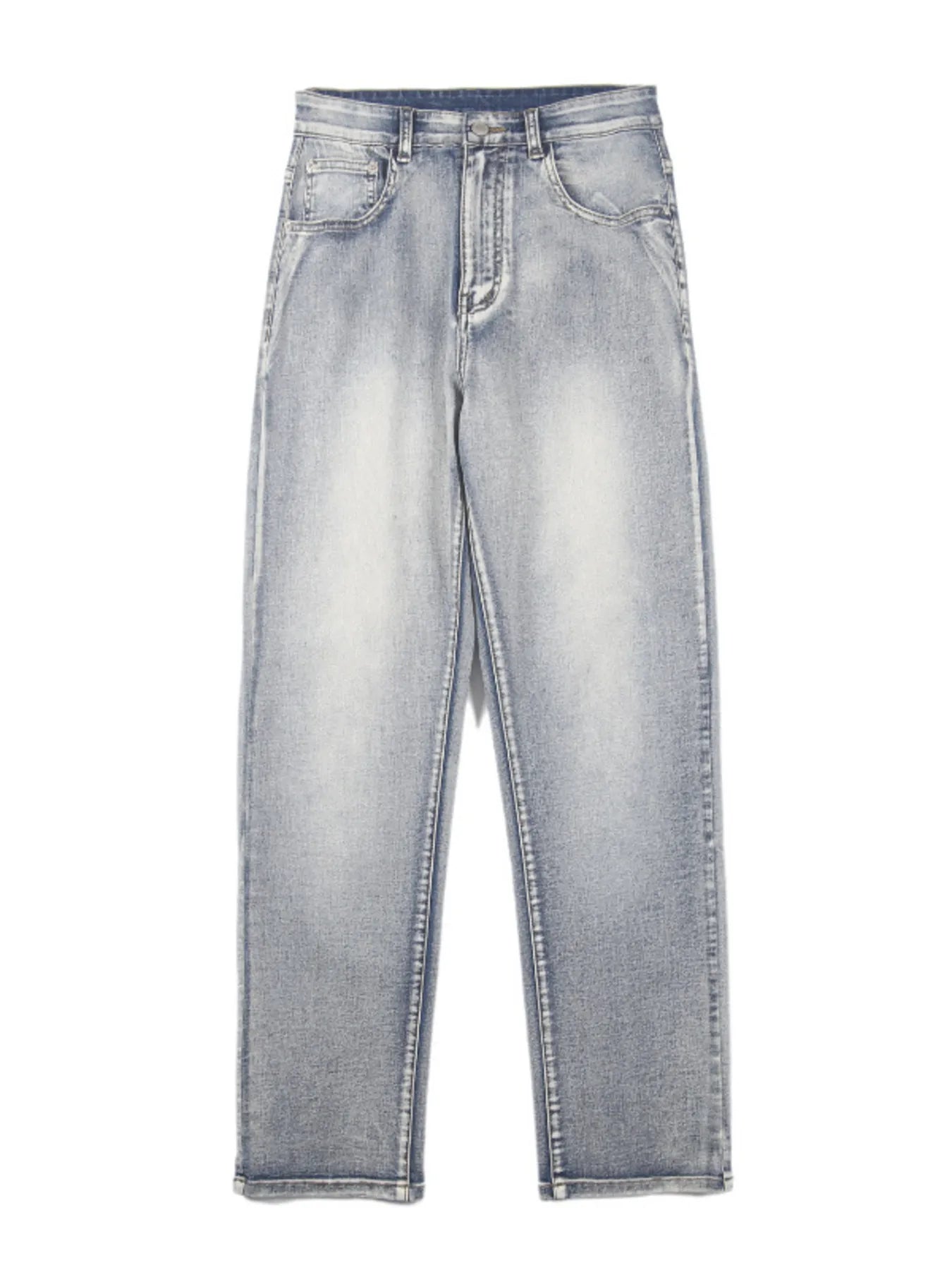 Men's Full Size Vintage Washed Straight Leg Relaxed Fit Jeans Plus Size Vintage Blue - Fashorio