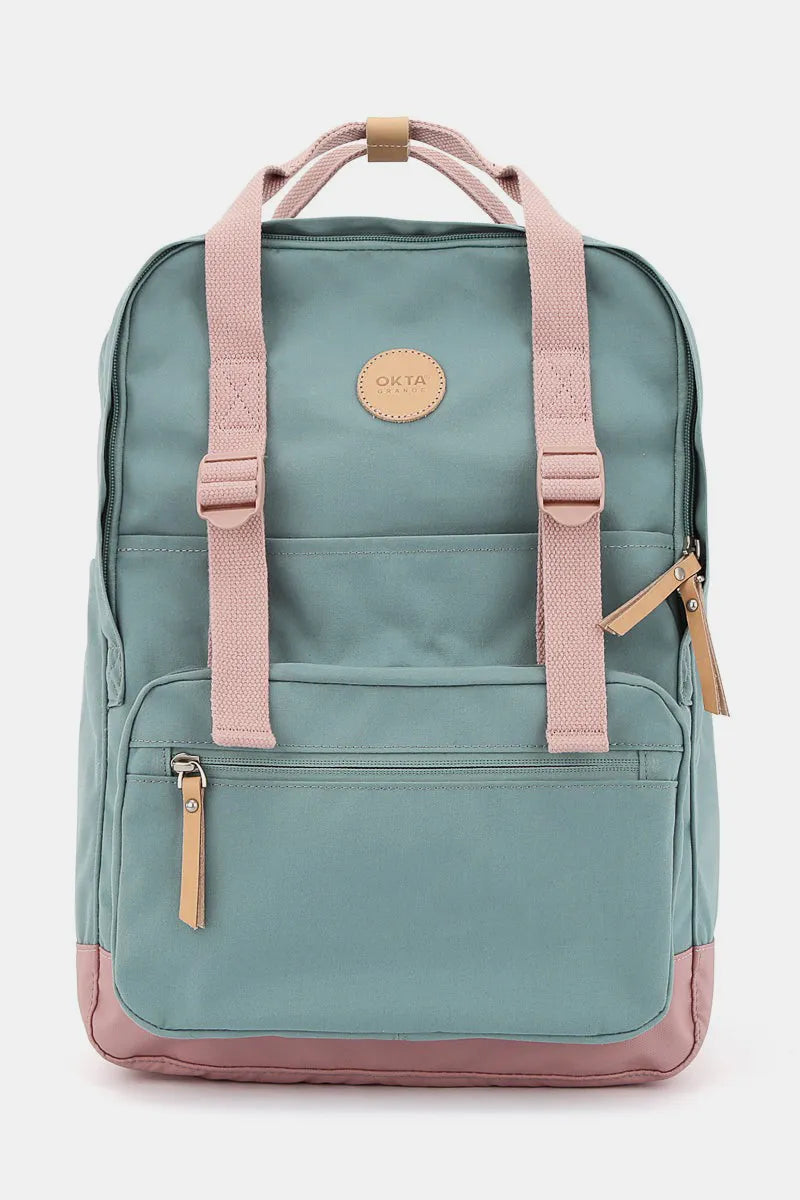 Himawari Waterproof Canvas Backpack Bag with Side Pockets Air Force Blue One Size - Fashorio