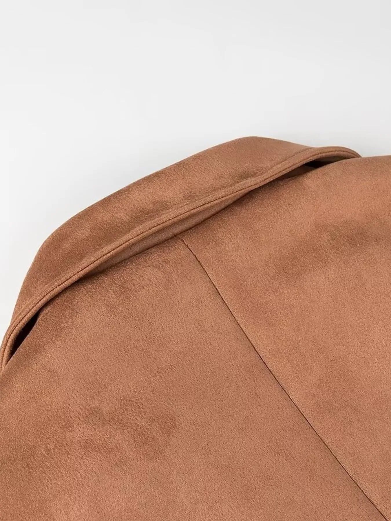 Double-Breasted Lapel Collar Long Coat - Fashorio