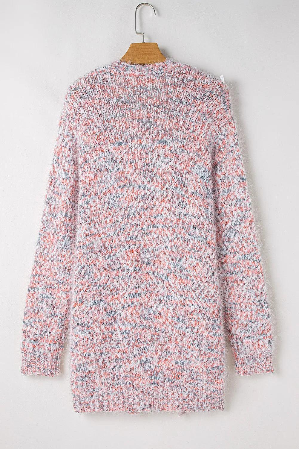 Pocketed Open Front Long Sleeve Cardigan - Fashorio