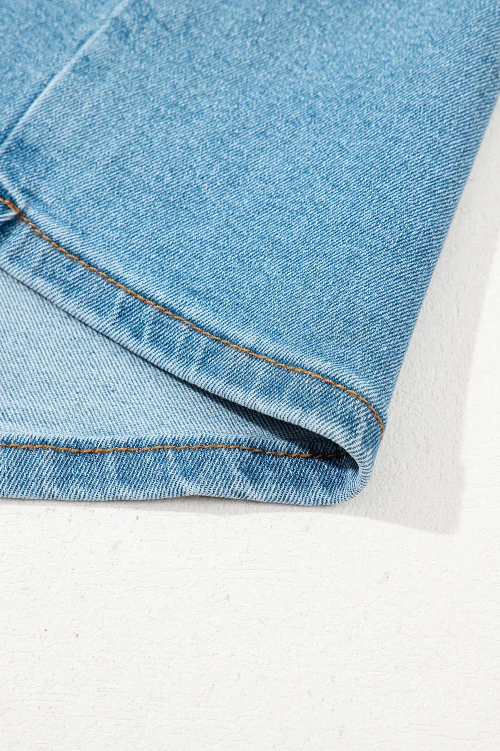 Acid Wash Bowknot Details High Waist Denim Skirt - Fashorio