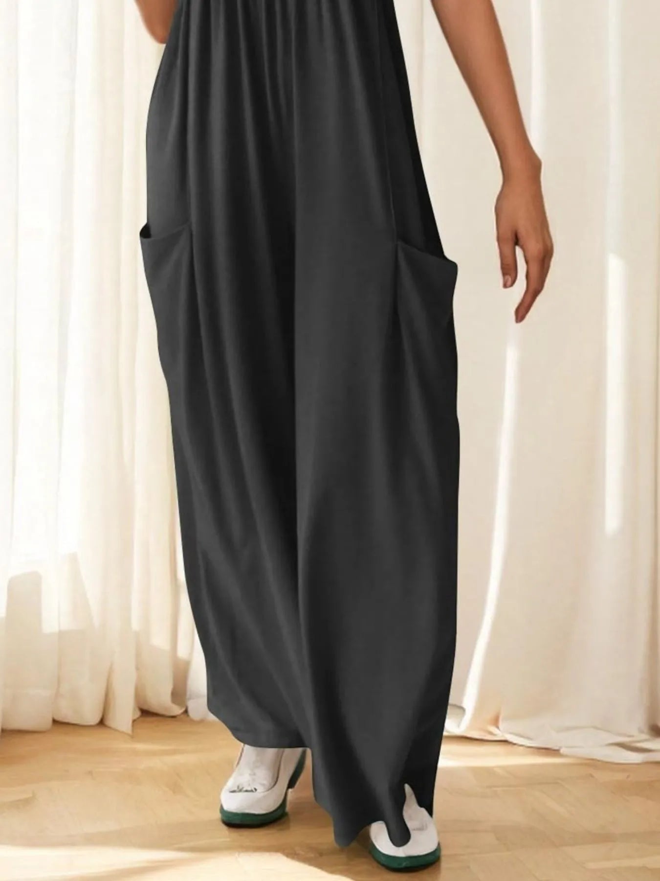 Spaghetti Strap Wide Leg Jumpsuit - Fashorio