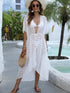 Swiss Dot Sheer Beach Cover Up Maxi Dress - Fashorio