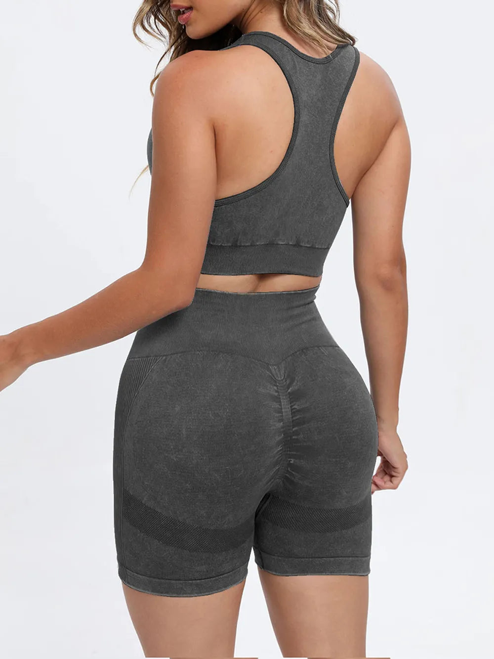 Scoop Neck Wide Strap Top and Shorts Active Set - Fashorio