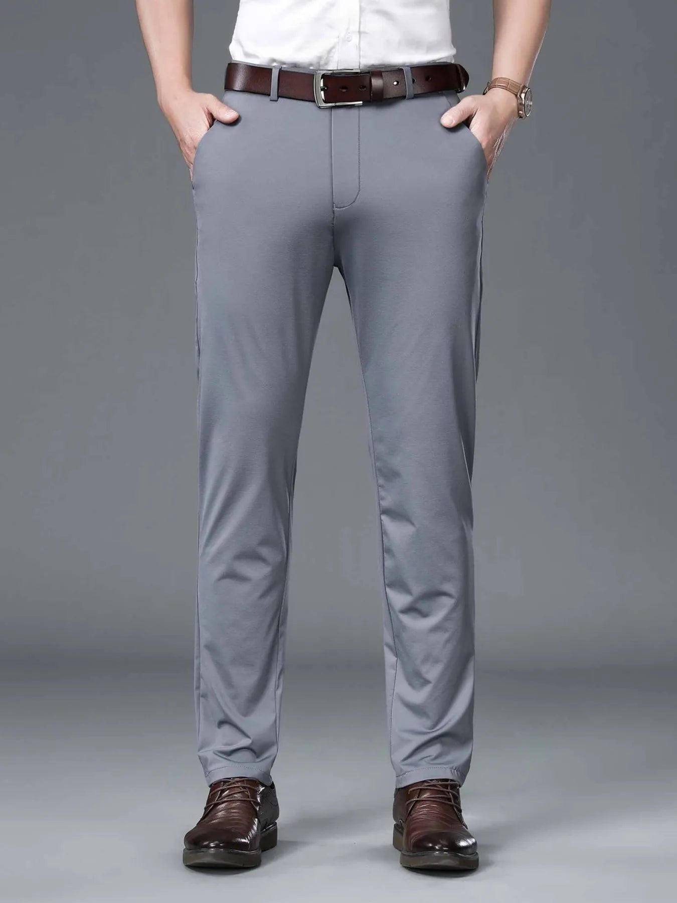 Men's Slim Fit Pants Gray - Fashorio