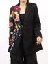 Pearl Detail Flower Lapel Collar Blazer - Fashorio