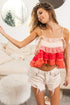 BiBi Crinkle Chiffon Ruffle Tiered Adjustable Strap Top - Fashorio
