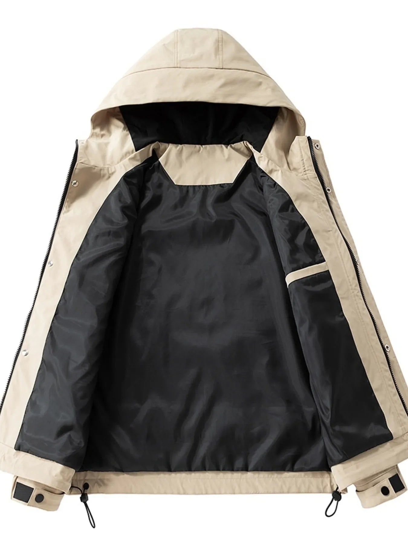 Men's Full Size Zip Up Long Sleeve Hooded Jacket Plus Size - Fashorio
