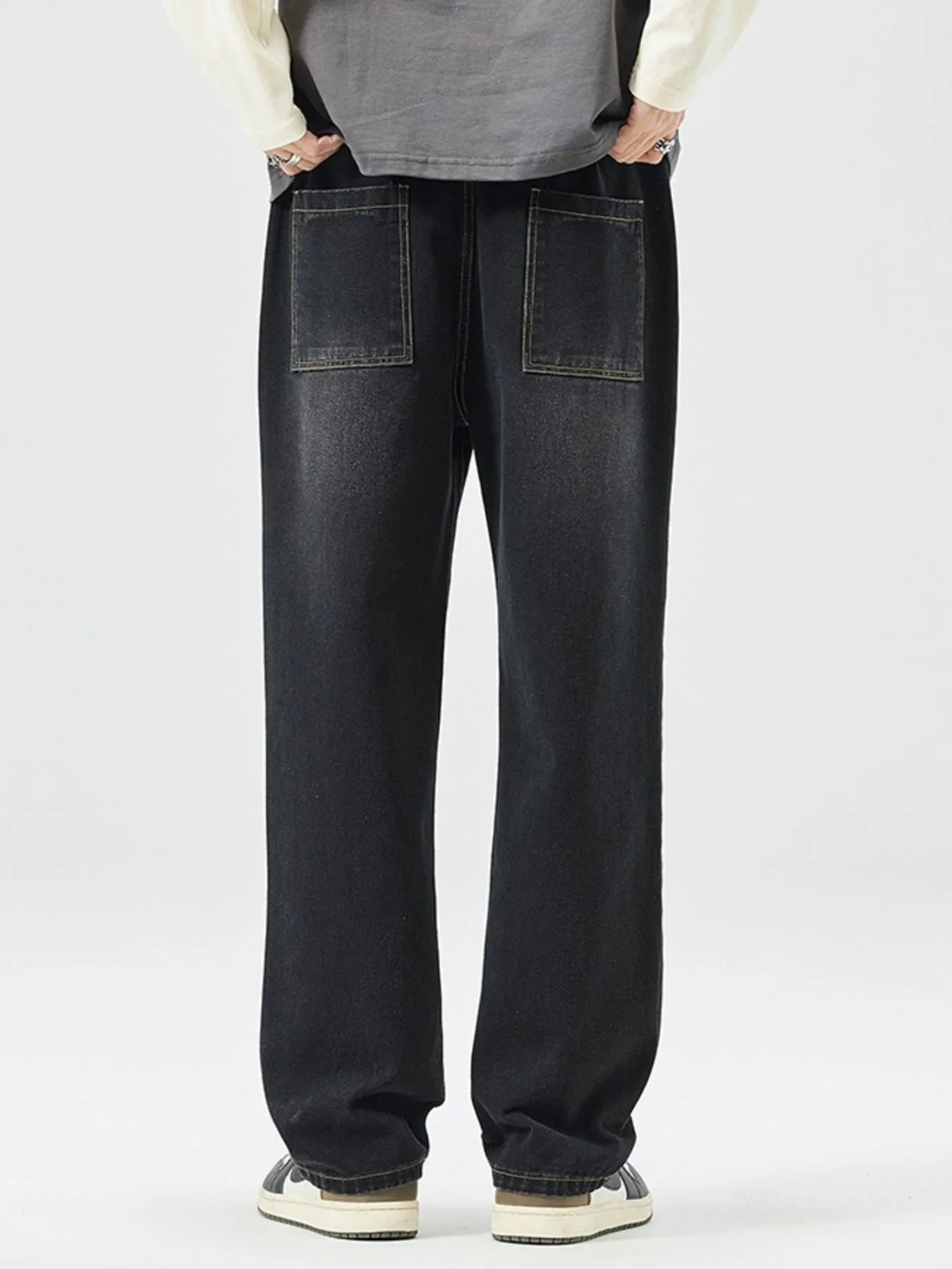 Men's Full Size Wide Leg Wash Jeans Plus Size - Fashorio