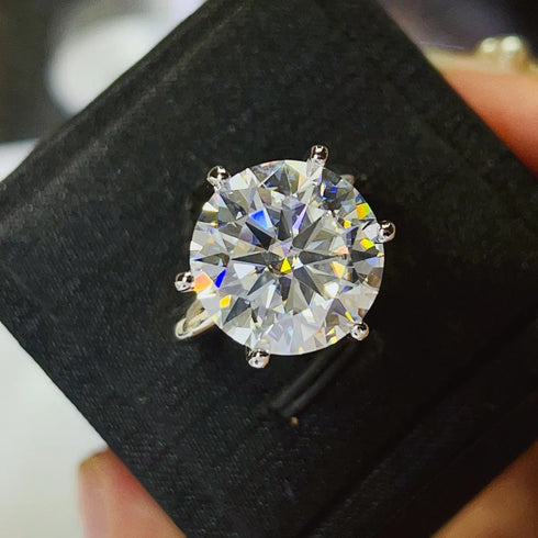 10 Carat Moissanite 925 Sterling Silver Ring - Fashorio