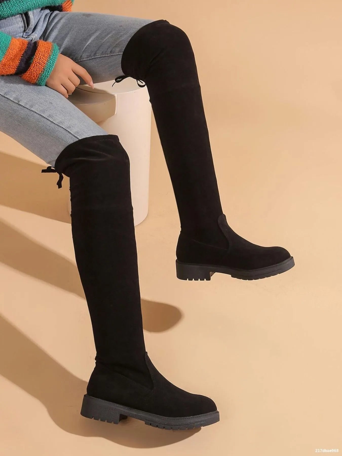 Over-the-Knee Block Heel Boots - Fashorio