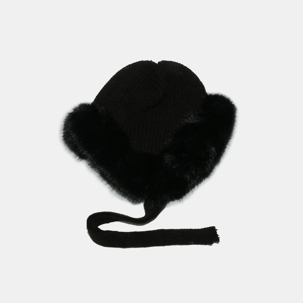 Thermal Tied Fuzzy Winter Hat - Fashorio