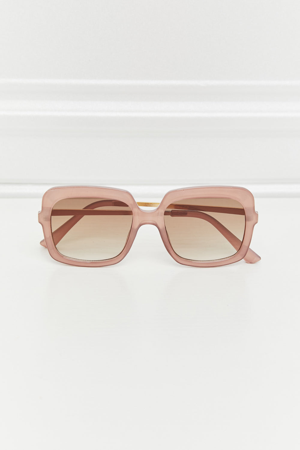 Square Metal-Plastic Hybrid Temple Sunglasses - Fashorio