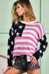 BiBi American Flag Low Gauge Knit Top - Fashorio