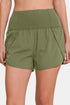 Zenana High-Waisted Zippered Back Pocket Active Shorts - Fashorio