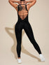 Cutout Wide Strap Active Jumpsuit - Fashorio