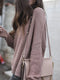 Ribbed Relaxed Fit Long Sleeve Sweater Dusty Pink - Fashorio