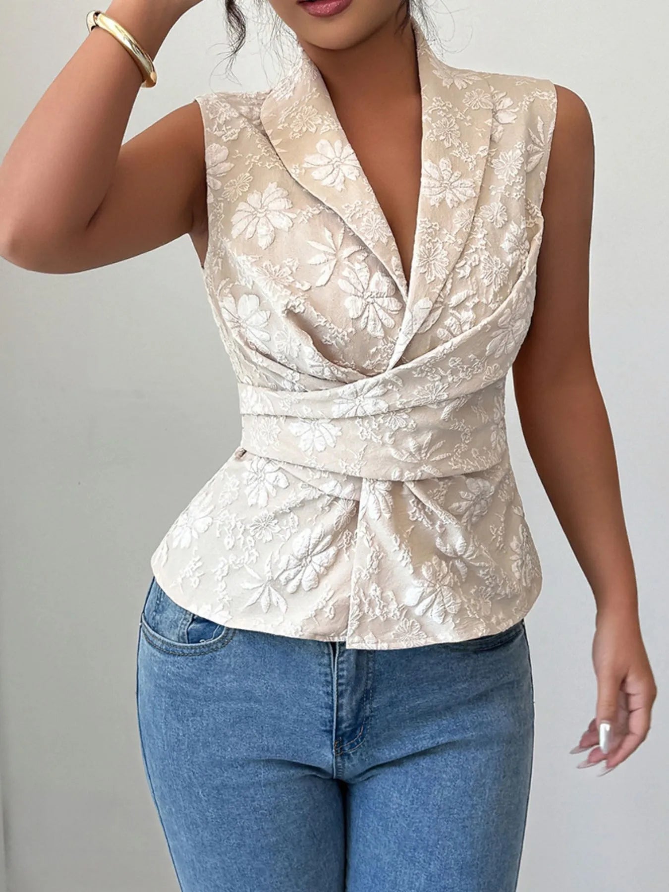 Tie Waist Wrap Tank Top - Fashorio
