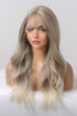 13*2" Lace Front Wigs Synthetic Long Wave 24" 150% Density in Medium Blonde Highlights - Fashorio