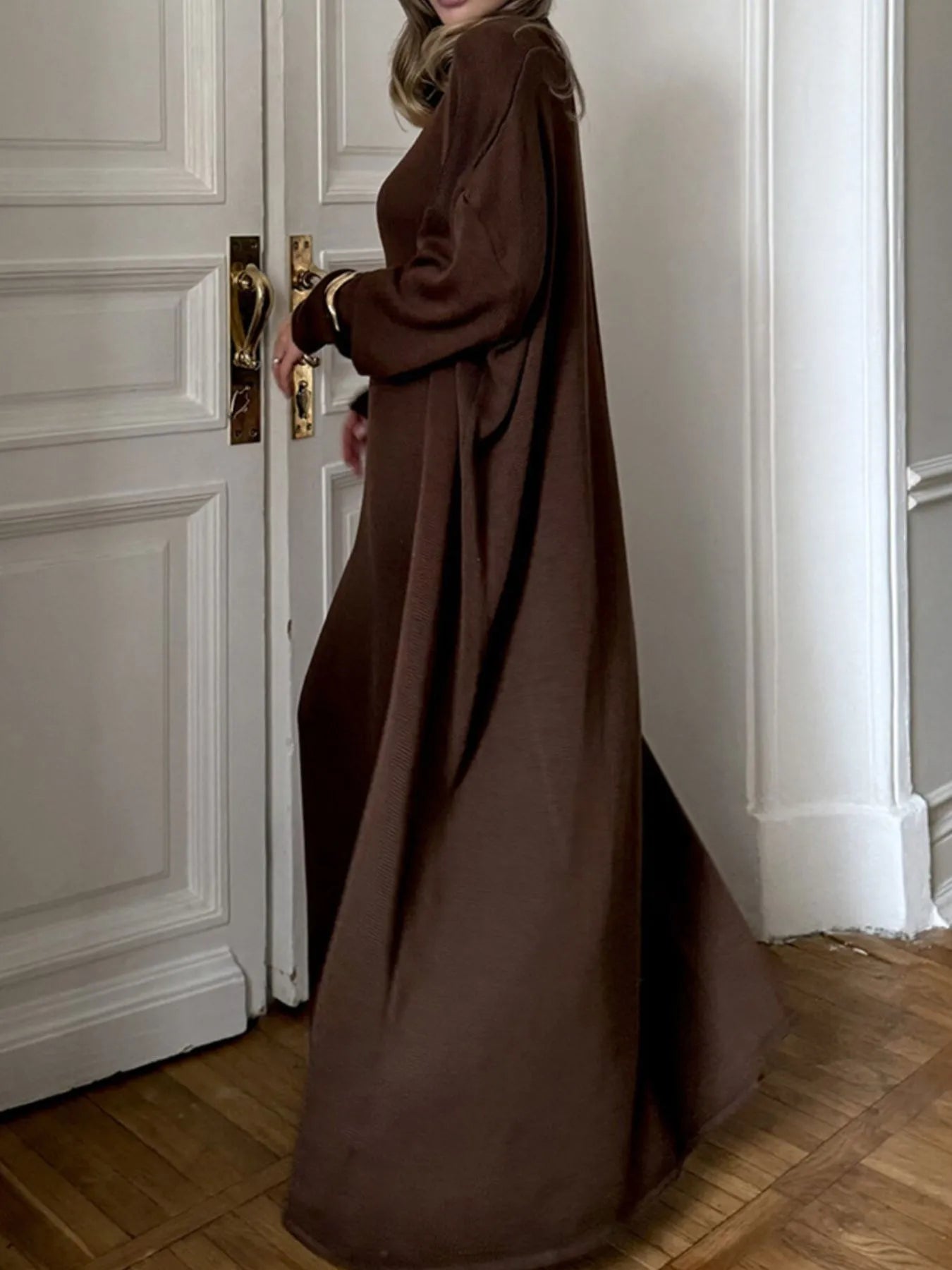 V-Neck Knit Dress and Cardigan Sweater Set - Fashorio