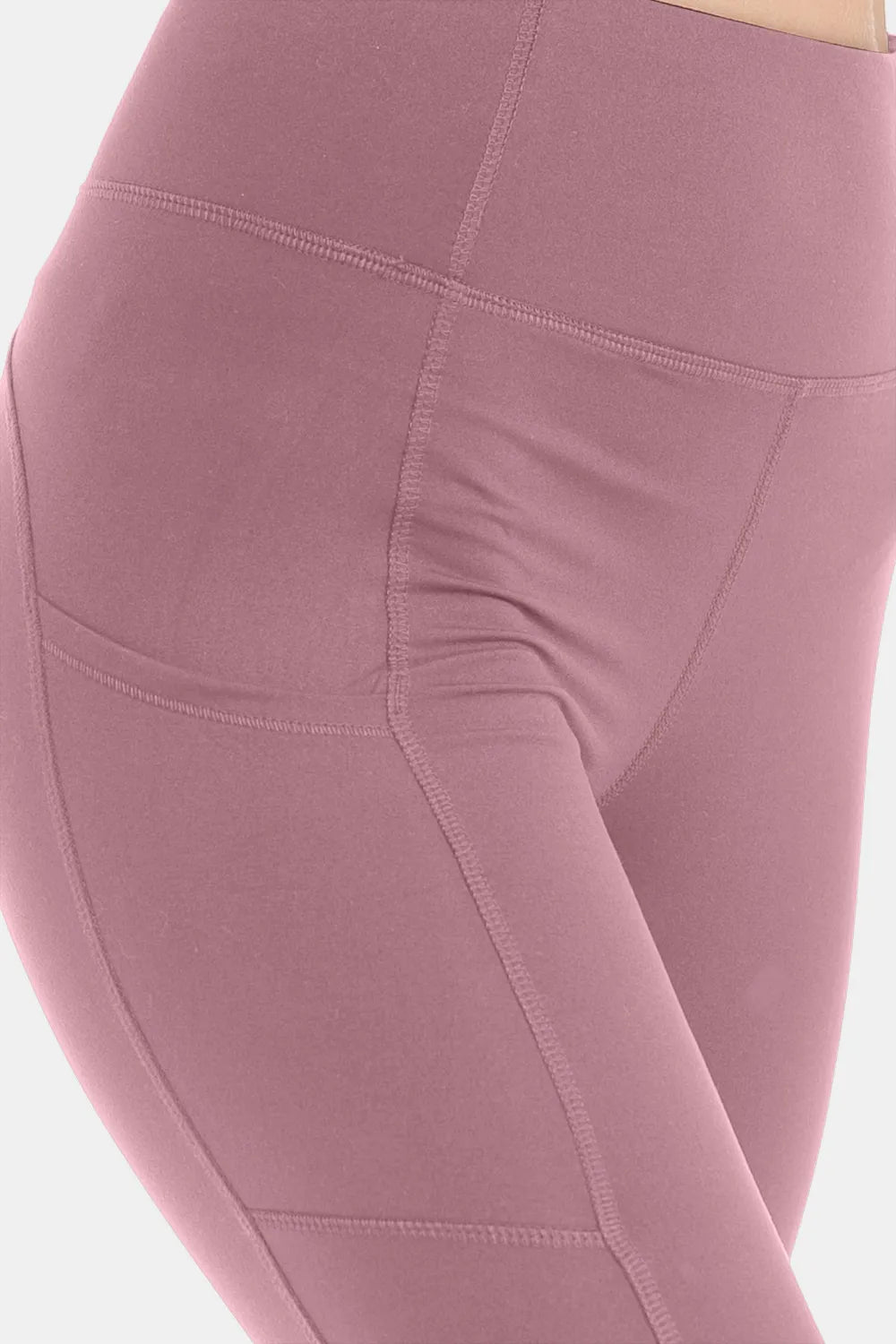 Leggings Depot Wide Waistband High Waist Leggings - Fashorio