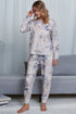Shiny Tie-Dye Crewneck Top and Drawstring Waist Joggers Lounge Set - Fashorio