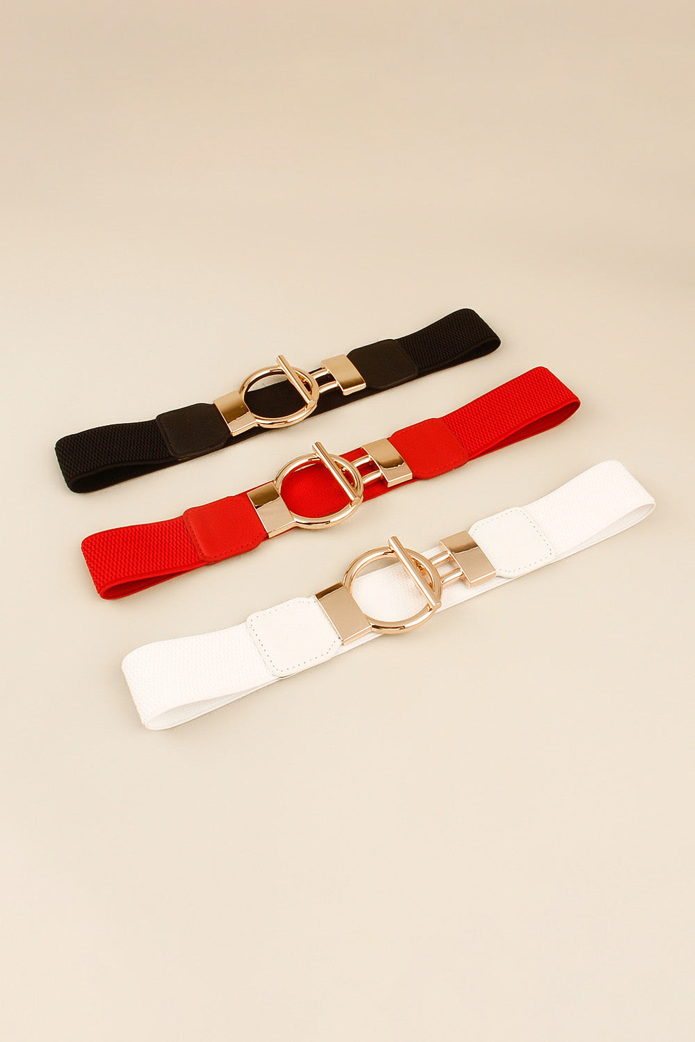 Circle Shape Buckle Zinc Alloy Buckle PU Leather Belt - Fashorio