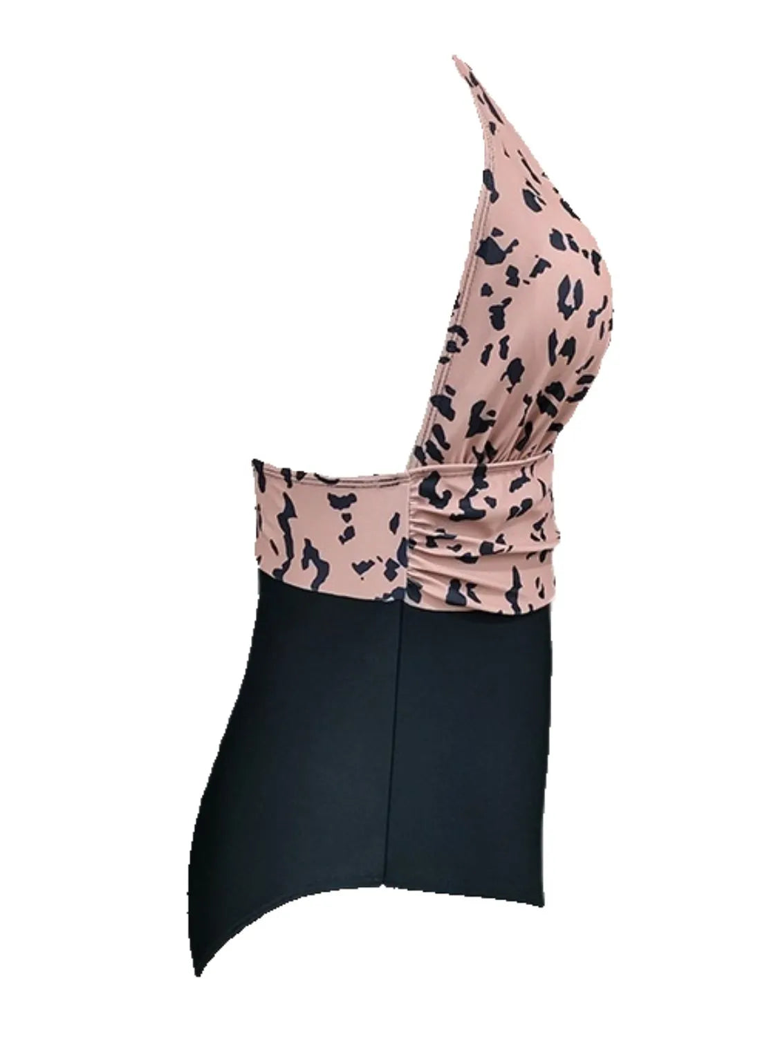 Full Size Leopard Halter Neck One-Piece Swimwear Plus Size - Fashorio