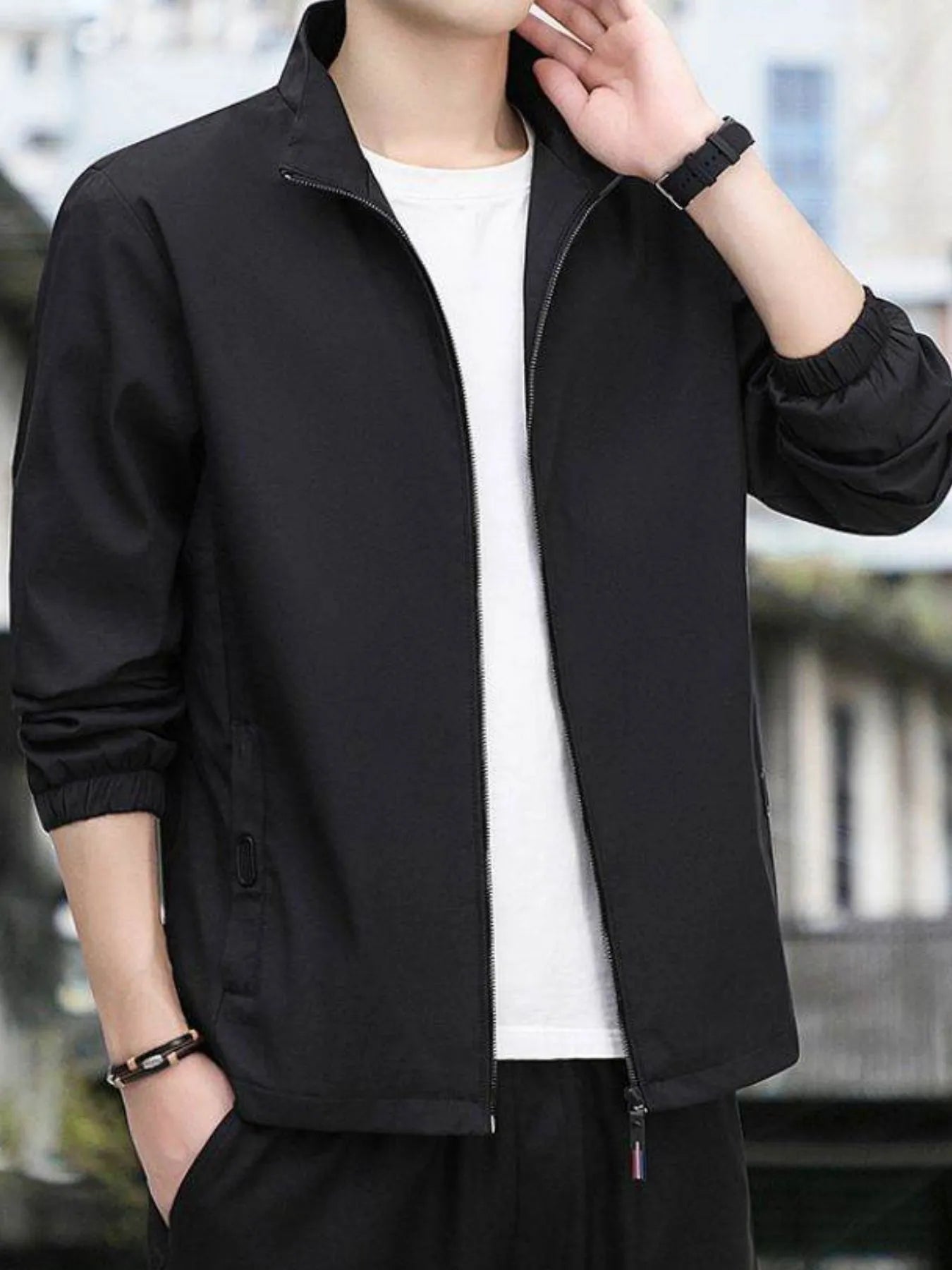Men's Plus Size Zip Up Long Sleeve Jacket - Fashorio
