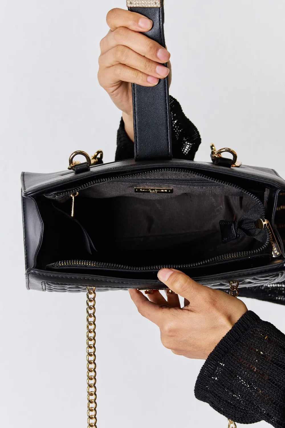 David Jones Quilted PU Leather Handbag - Fashorio