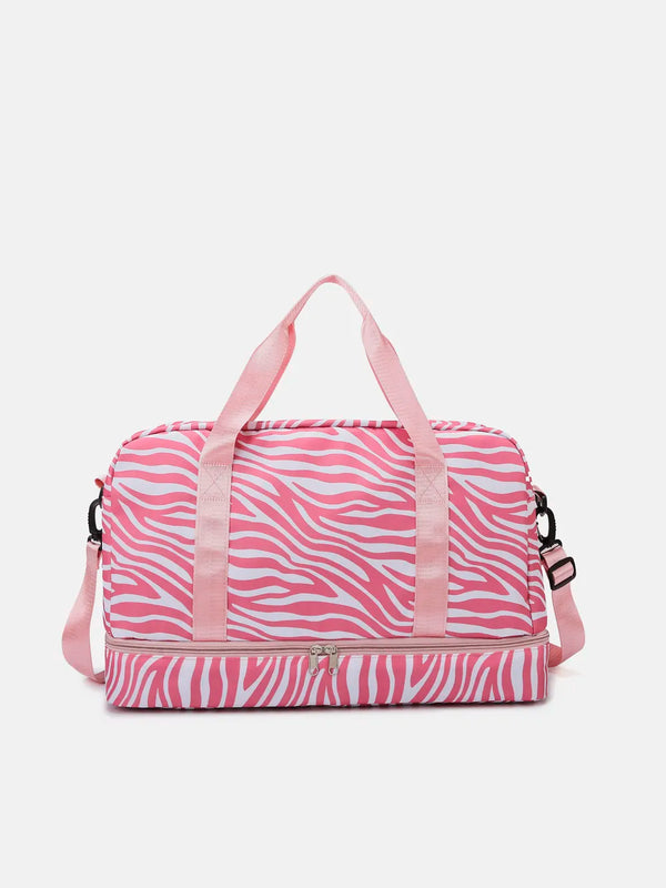 Oxford Cloth Leopard Travel Bag Pink Zebra One Size - Fashorio