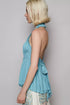 POL Backless Halter Sleeveless Top with Smocking Shirring Detail - Fashorio