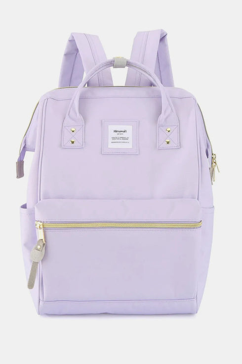 Himawari Waterproof Canvas Backpack Bag with Side Pockets Lavender One Size - Fashorio